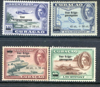 Afbeelding bij Curaçao NVPH Airmail 41-44 hinged (scan C)