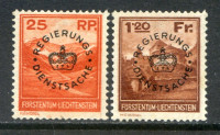 Afbeelding bij Liechtenstein Mi Service 9-10 MNH + hallmark (scan SM)