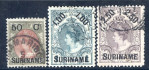 Image of  Suriname NVPH 34-36 used (scan C)
