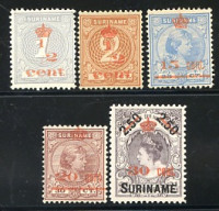 Afbeelding bij Suriname NVPH 60-64 postfris z. gom (scan SM)